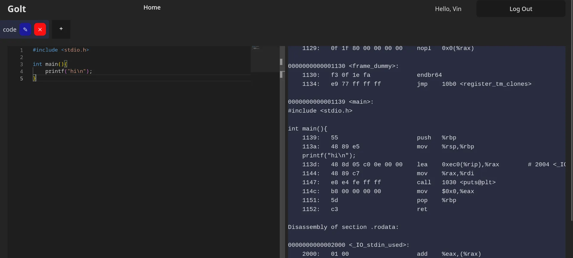 golt screenshot
